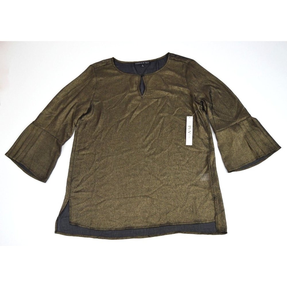 Preston &‎ York NWT $89 Black and Gold Sparkle - Blouse Size Small NEW